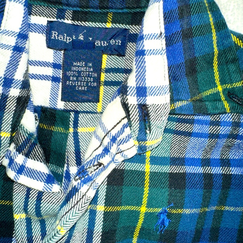 Ralph Lauren Polo 3T Toddler Boys Plaid Botton Up Long Sleeve Shirt
